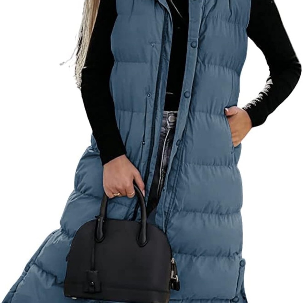 Women's Blue Puffer Vest